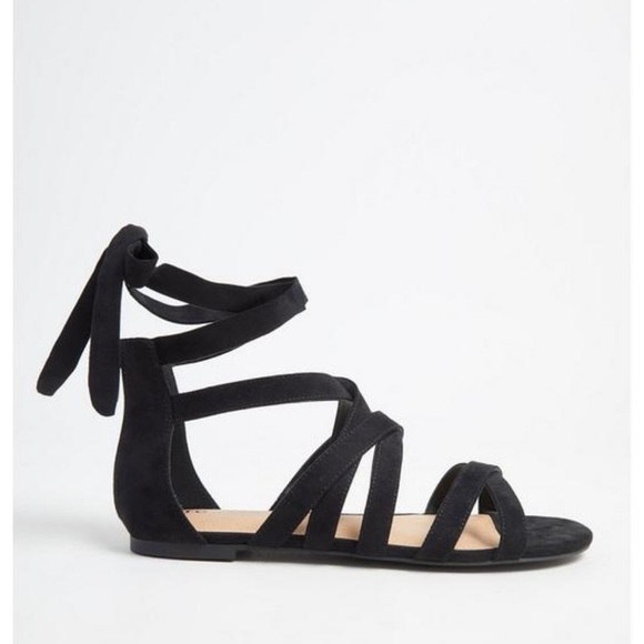 Torrid Black Ankle Wrap Gladiator Sandal 12W - Picture 1 of 10